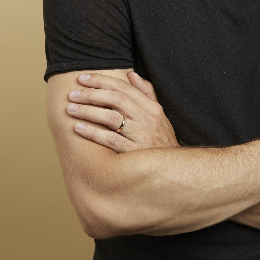 mens rose gold wedding band in 4mm