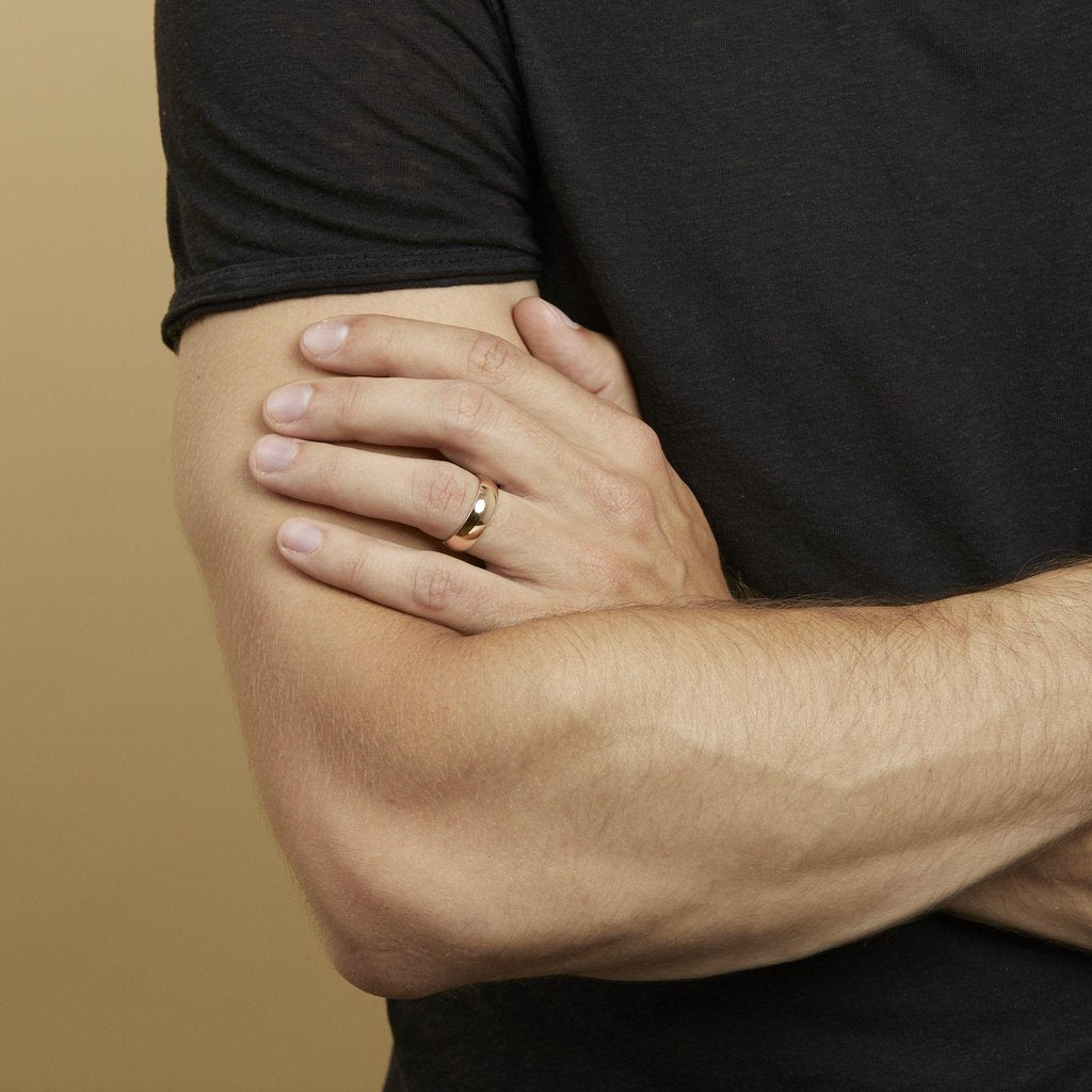 mens rose gold wedding band in 6mm