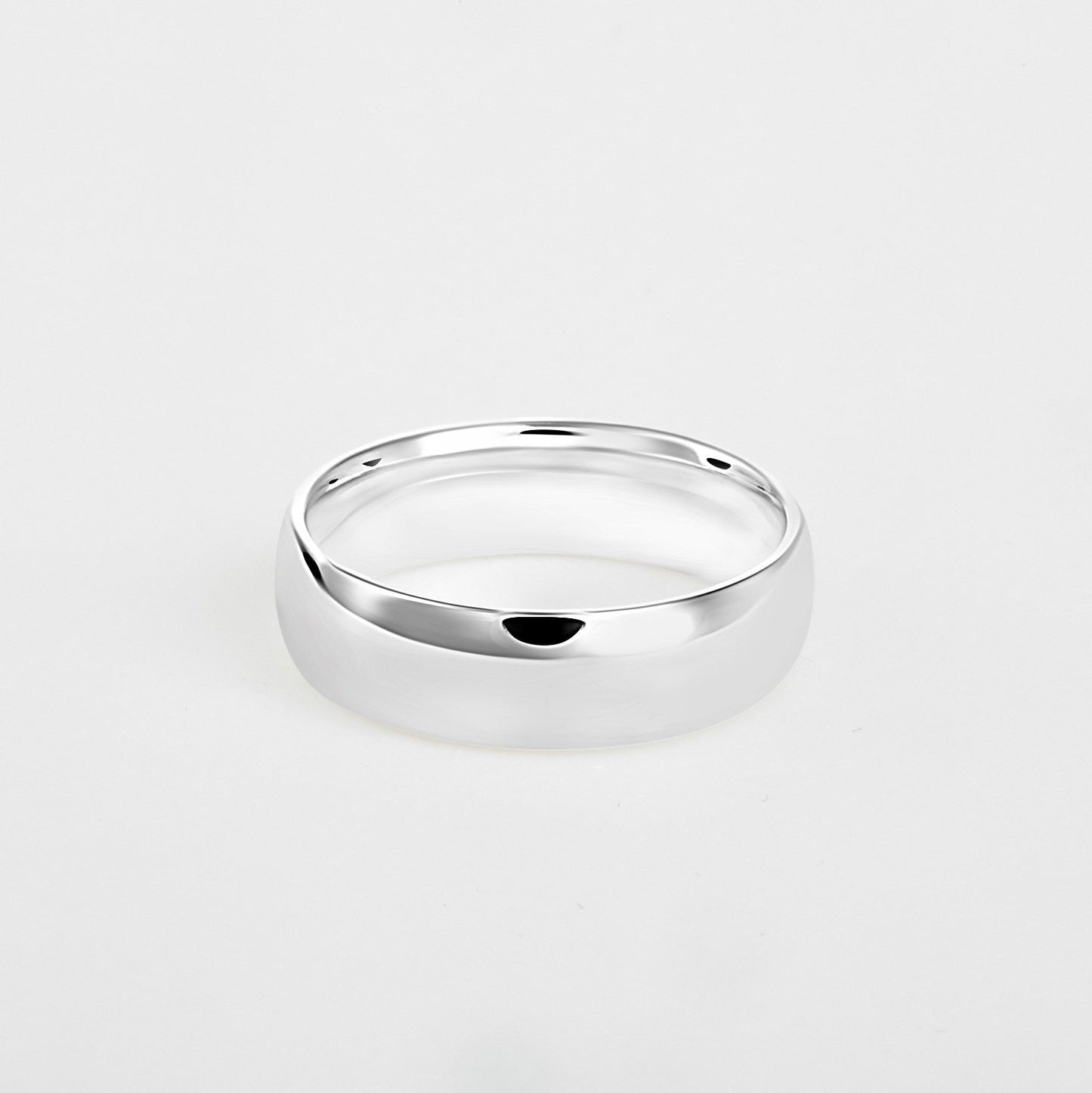 mens white gold wedding band in 6mm