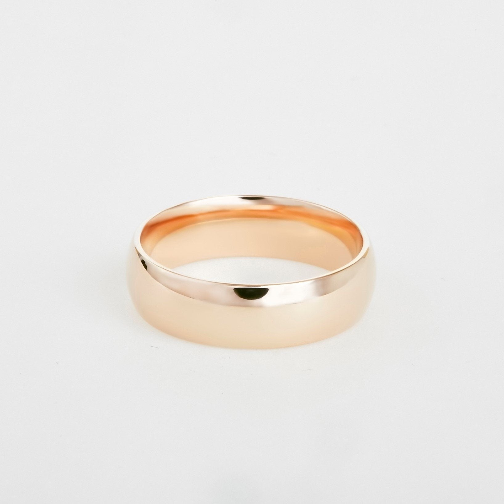 mens rose gold wedding band in 6mm