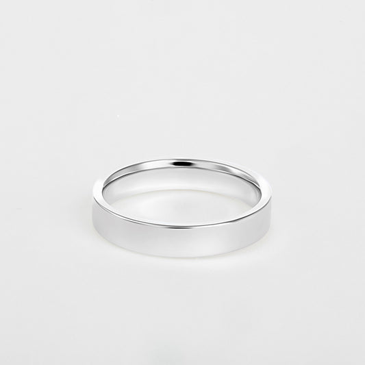mens flat platinum wedding band 4mm