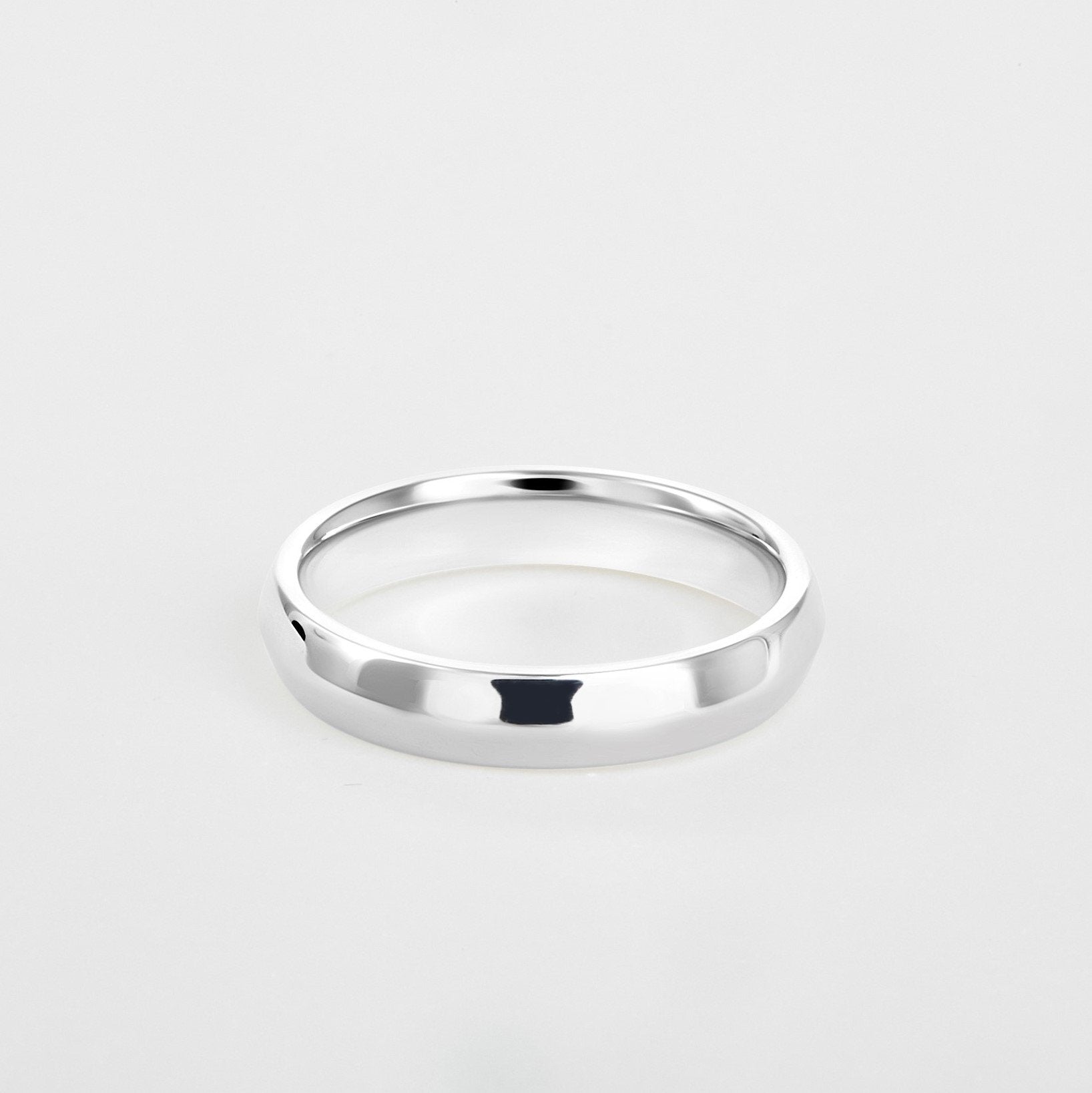 mens knife edge platinum wedding band 4mm