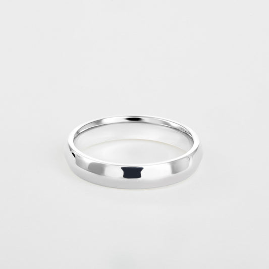 mens knife edge platinum wedding band 4mm