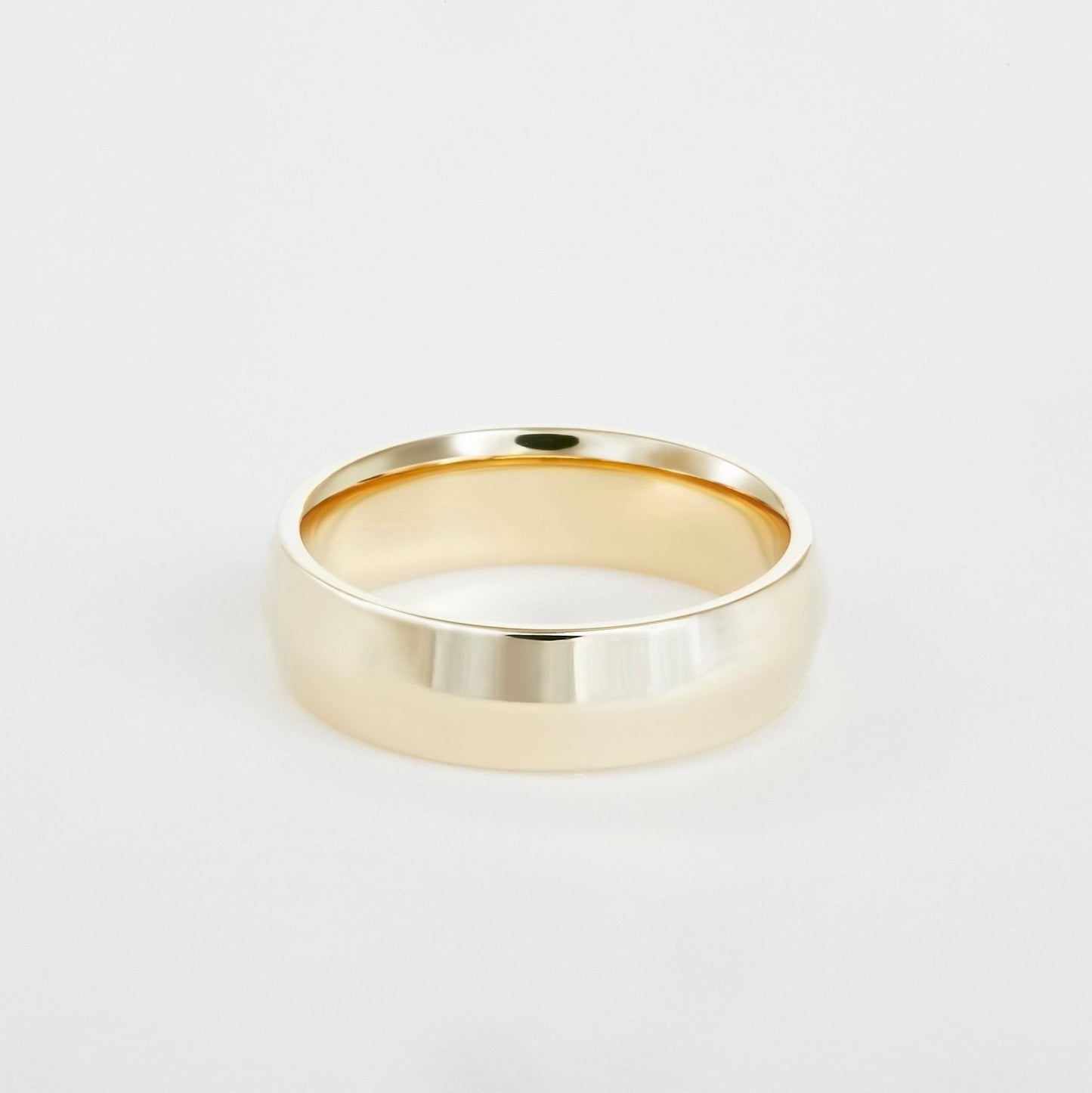 mens 14K yellow gold knife edge wedding band 6mm