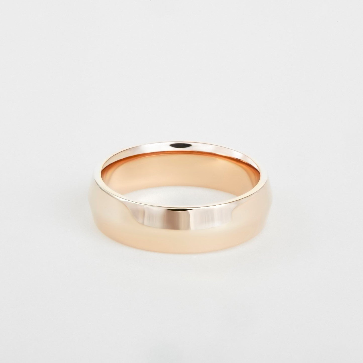 mens 14K rose gold knife edge wedding band 6mm