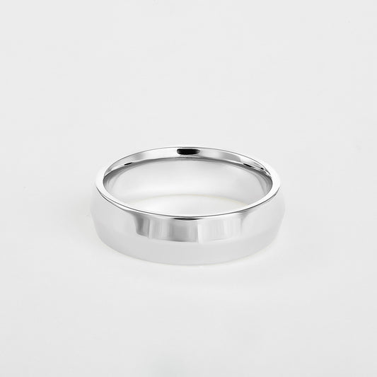 mens platinum knife edge wedding band 6mm