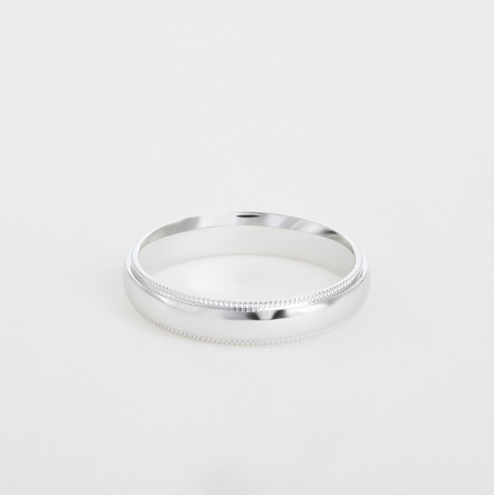 mens platinum milgrain wedding band 4mm