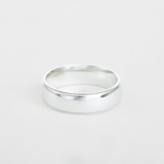 mens platinum milgrain wedding band 6mm