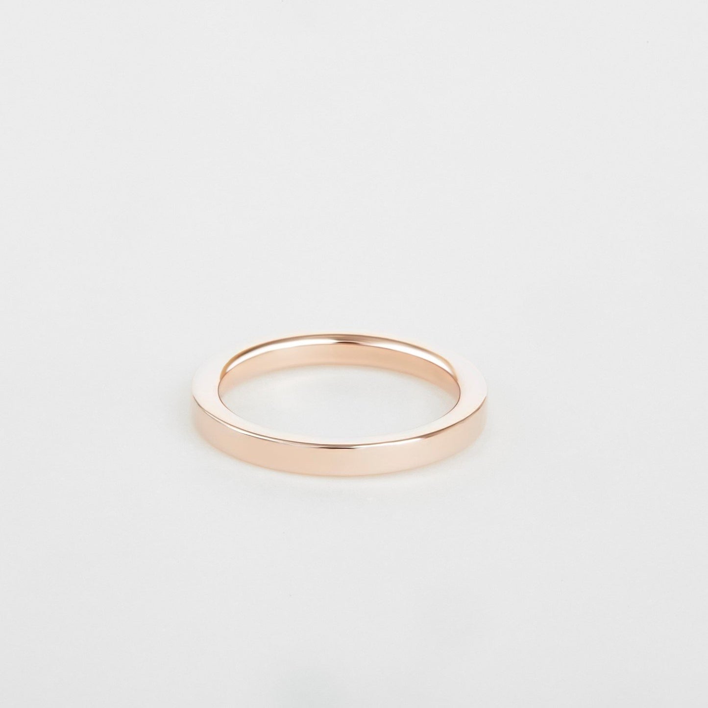 womens flat rose gold wedding band