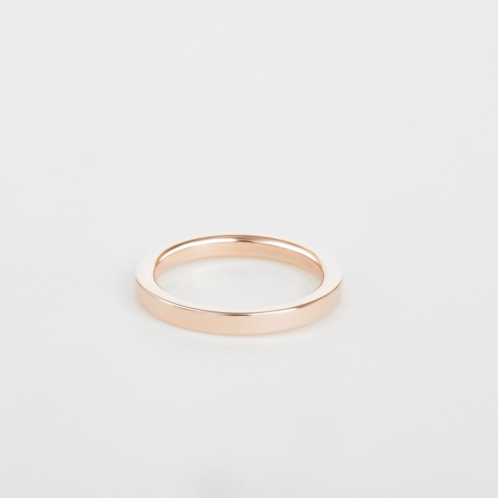 womens flat rose gold wedding band