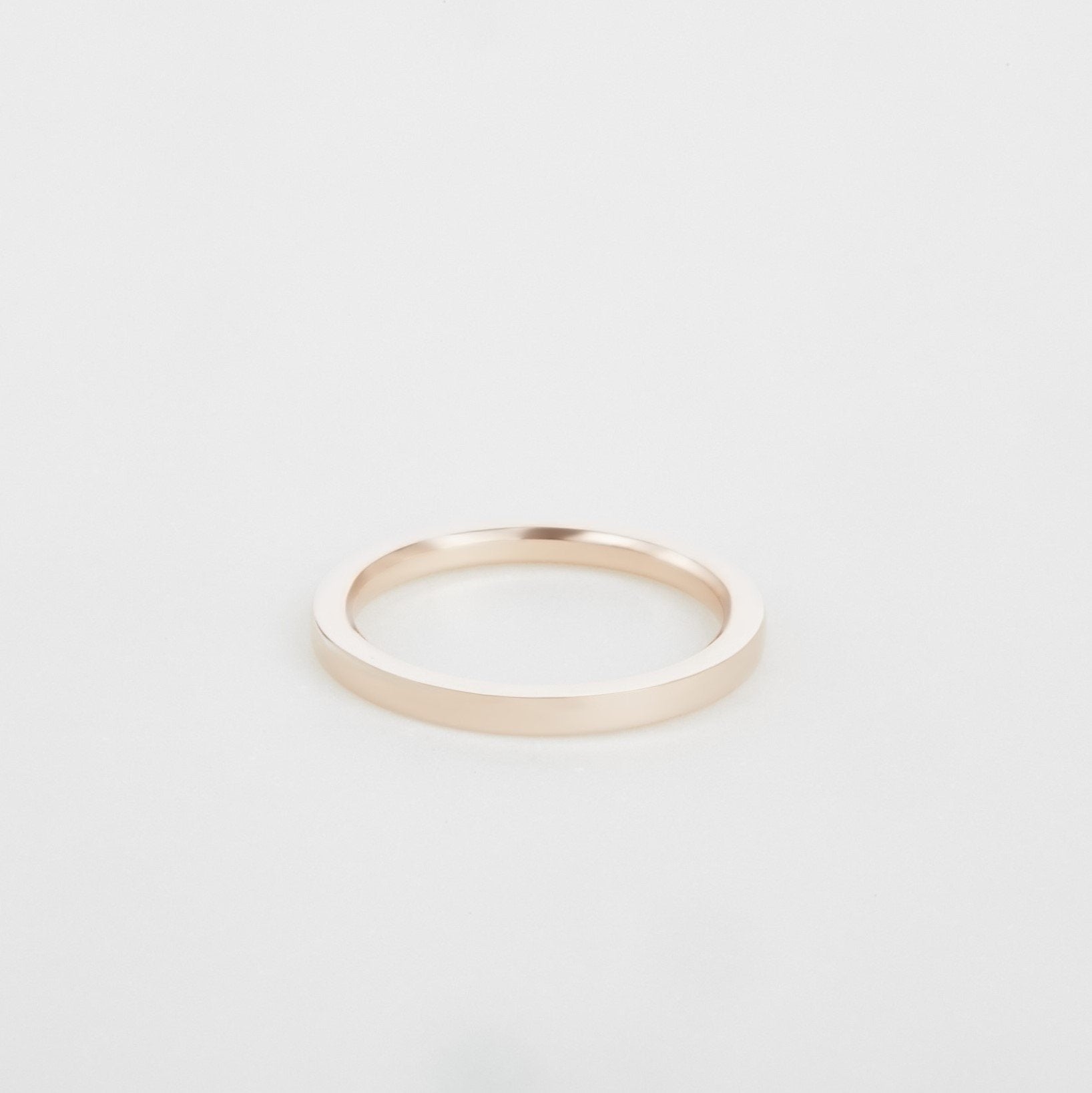 womens flat rose gold wedding band
