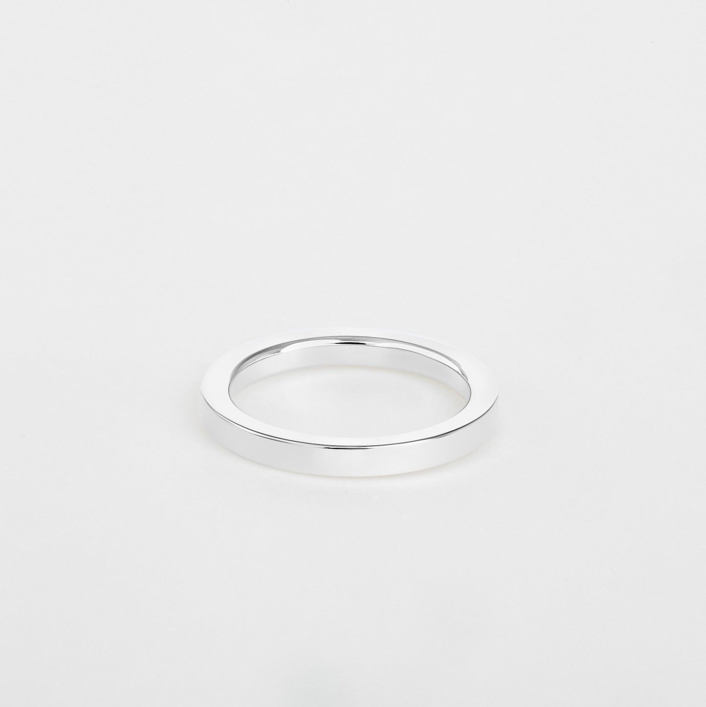 womens flat platinum wedding band