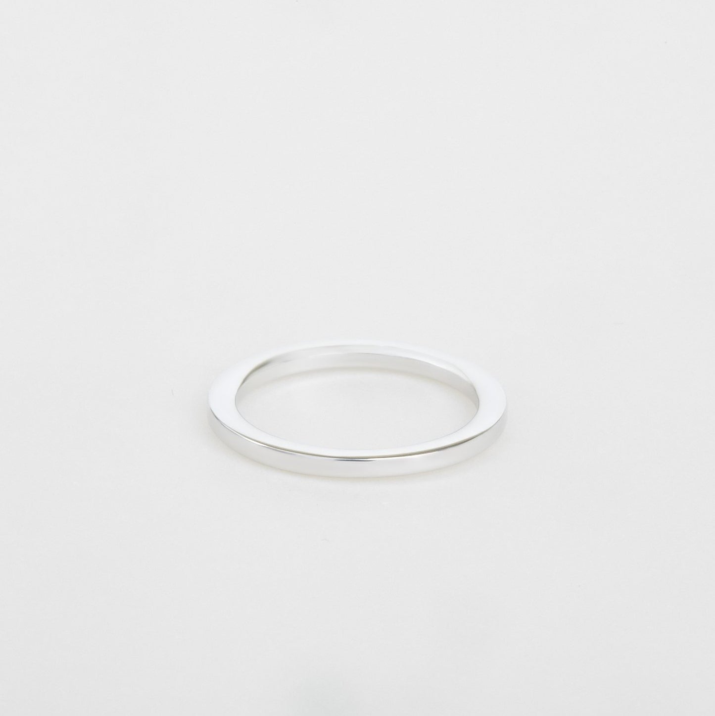 womens flat white gold wedding band