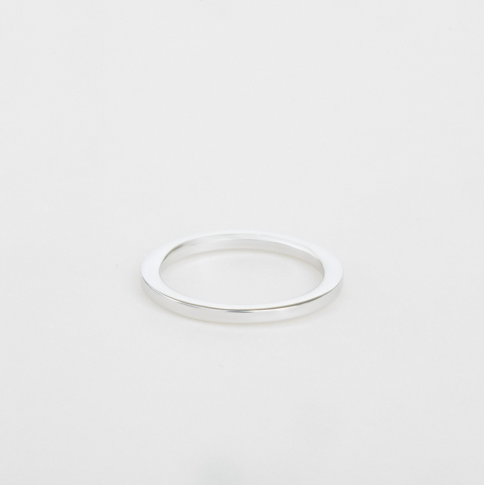 womens flat white gold wedding band