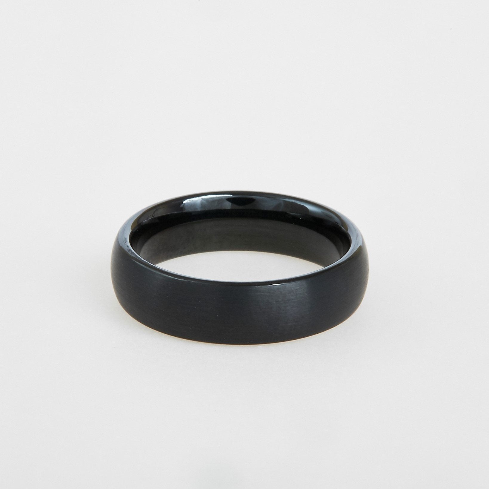 mens black tungsten wedding band 6mm