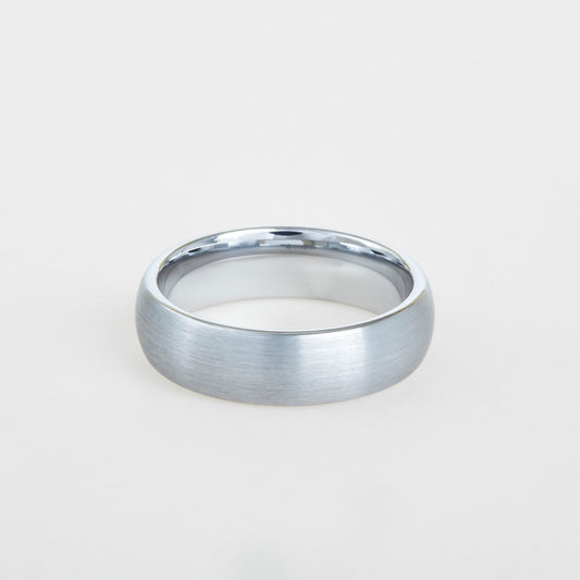 mens natural tungsten wedding band 6mm