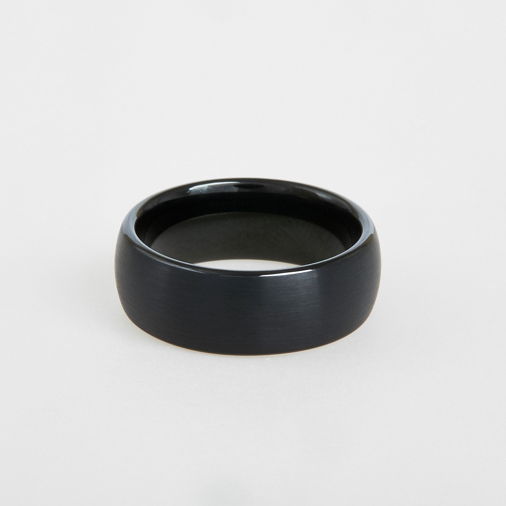 mens black tungsten wedding band 8mm