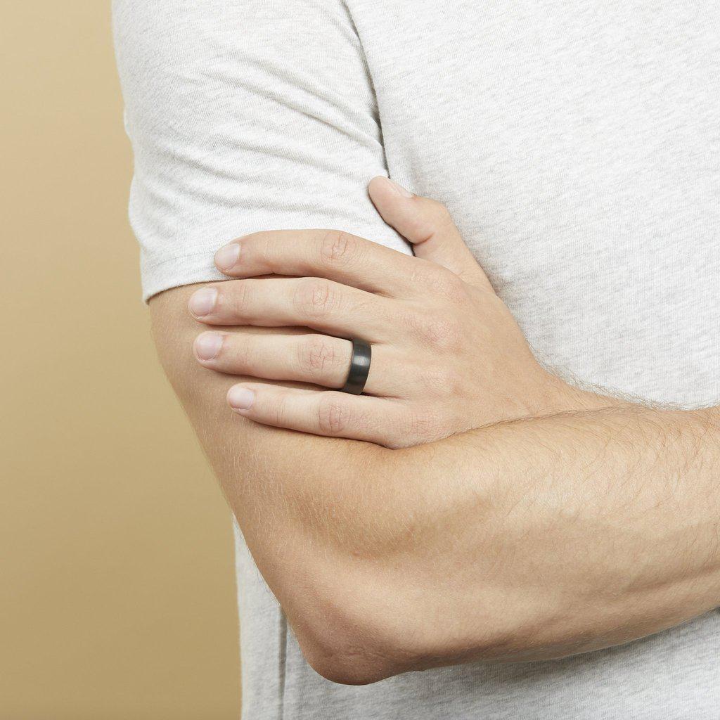 mens black tungsten wedding band 8mm