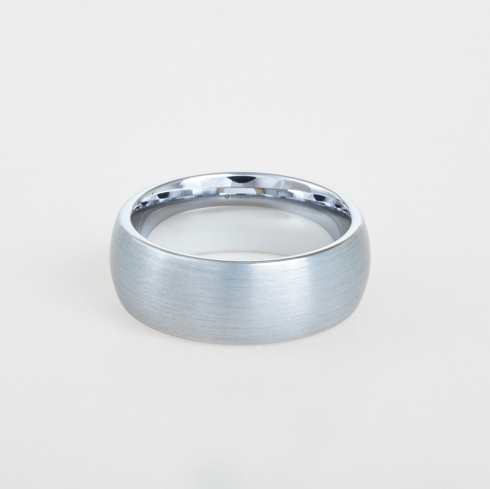 mens natural tungsten wedding band 8mm