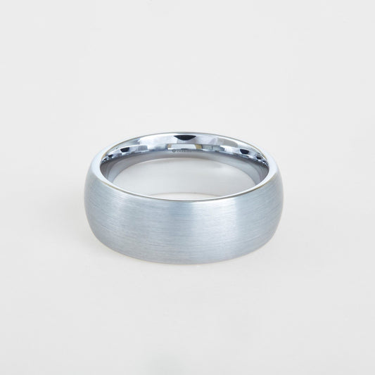 mens natural tungsten wedding band 8mm