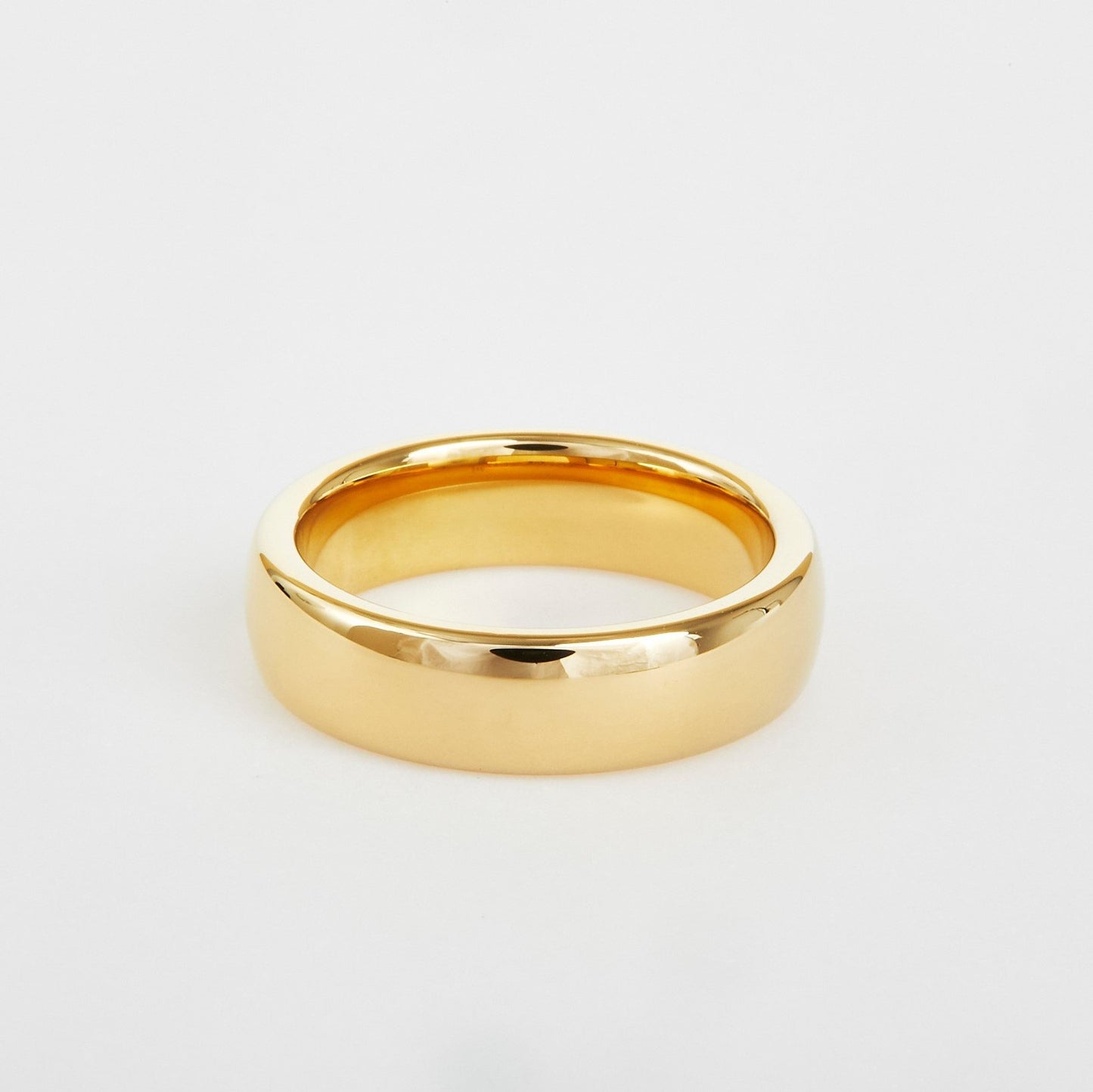 yellow gold tungsten men's wedding band 6mm