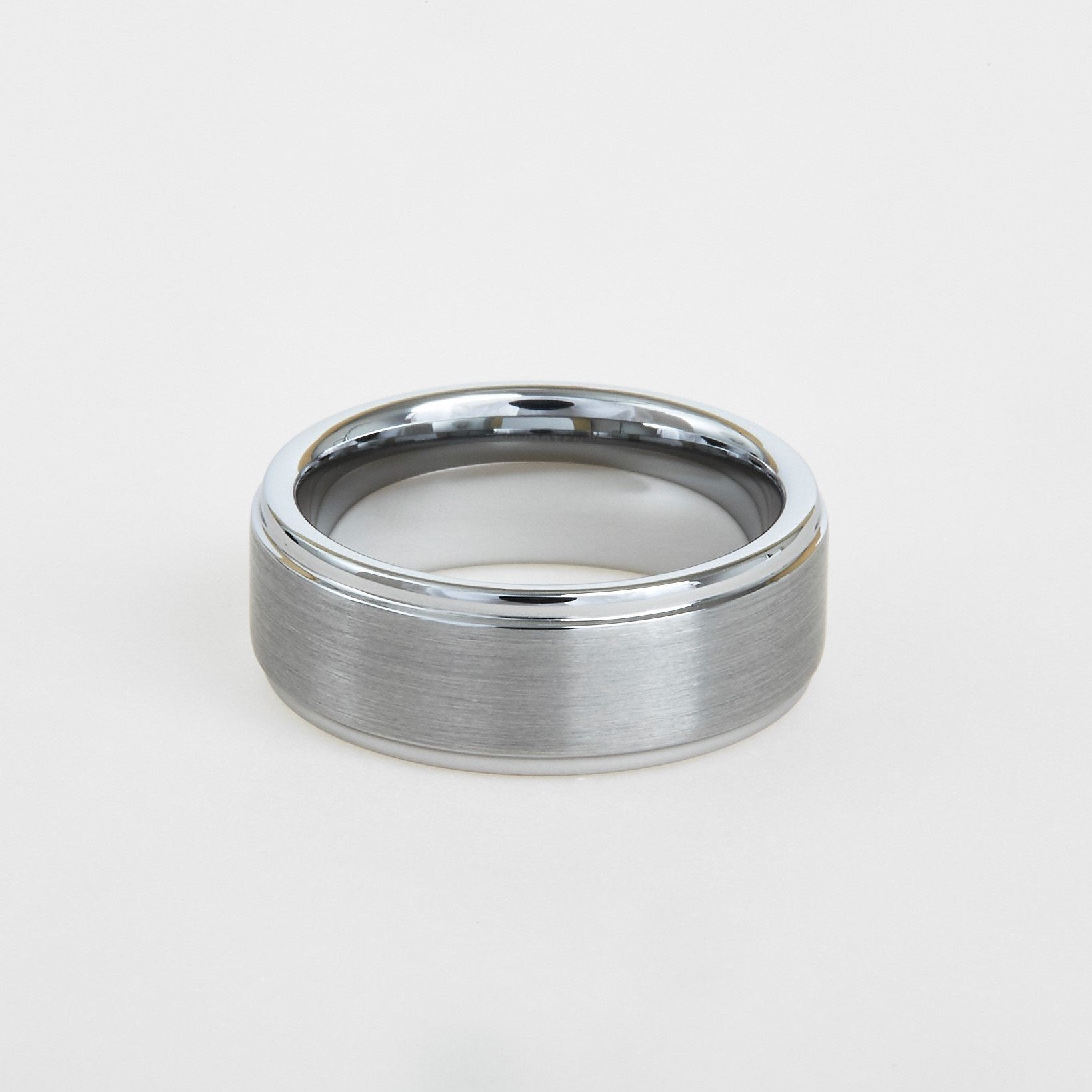 mens tungsten edge wedding band 8mm