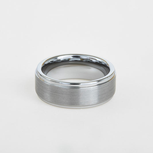 mens tungsten edge wedding band 8mm