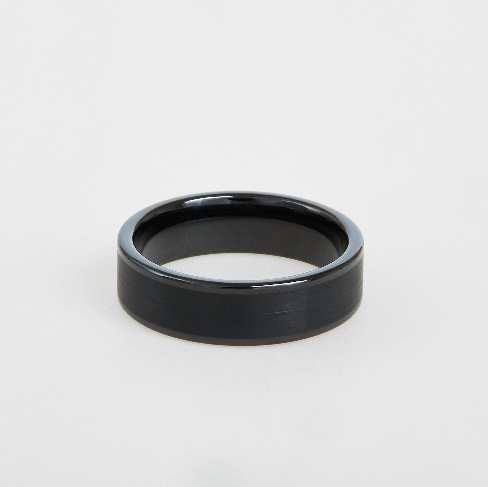 black tungsten wedding band