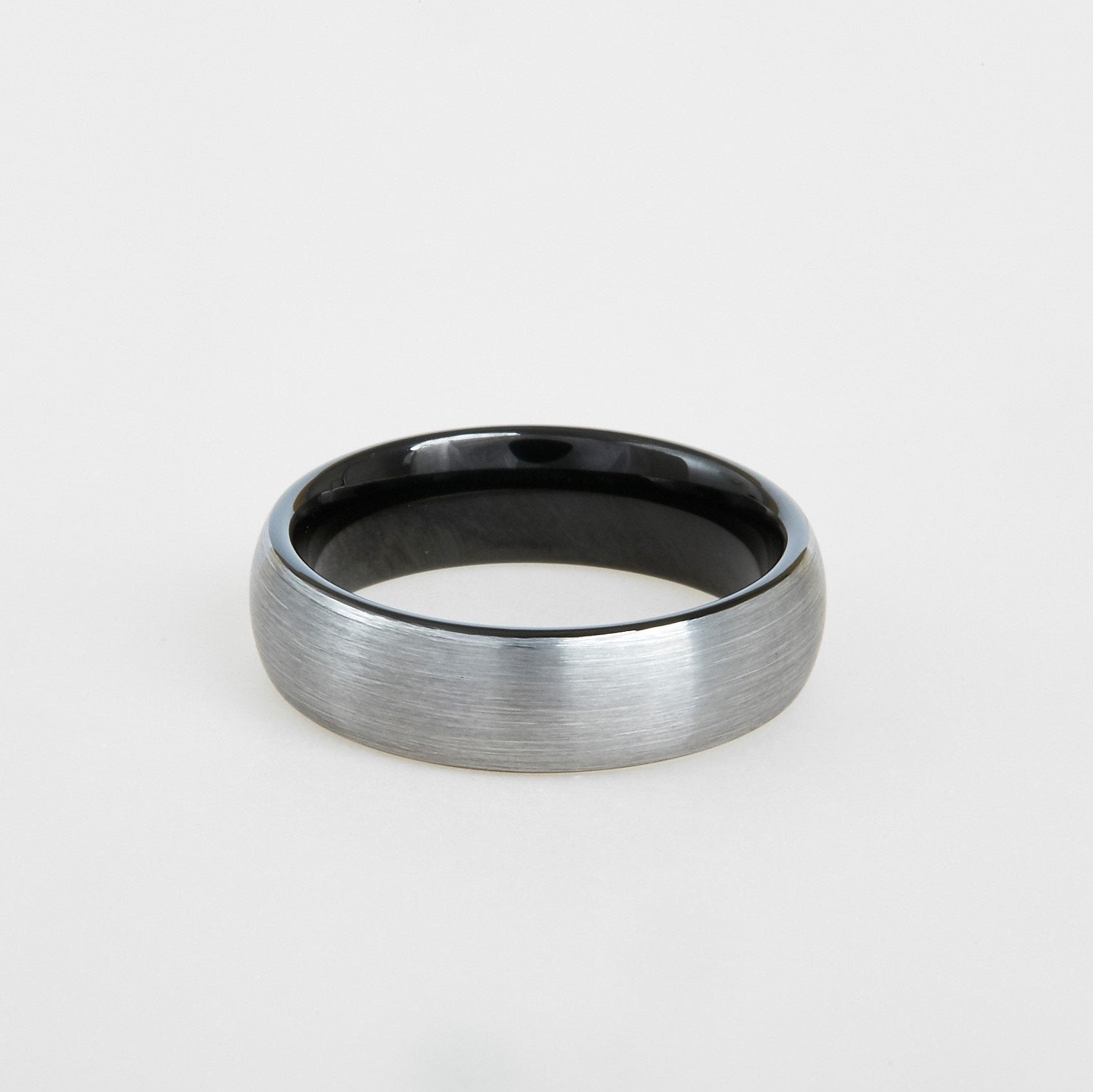 Mens Black Interior Tungsten Wedding Band 6mm