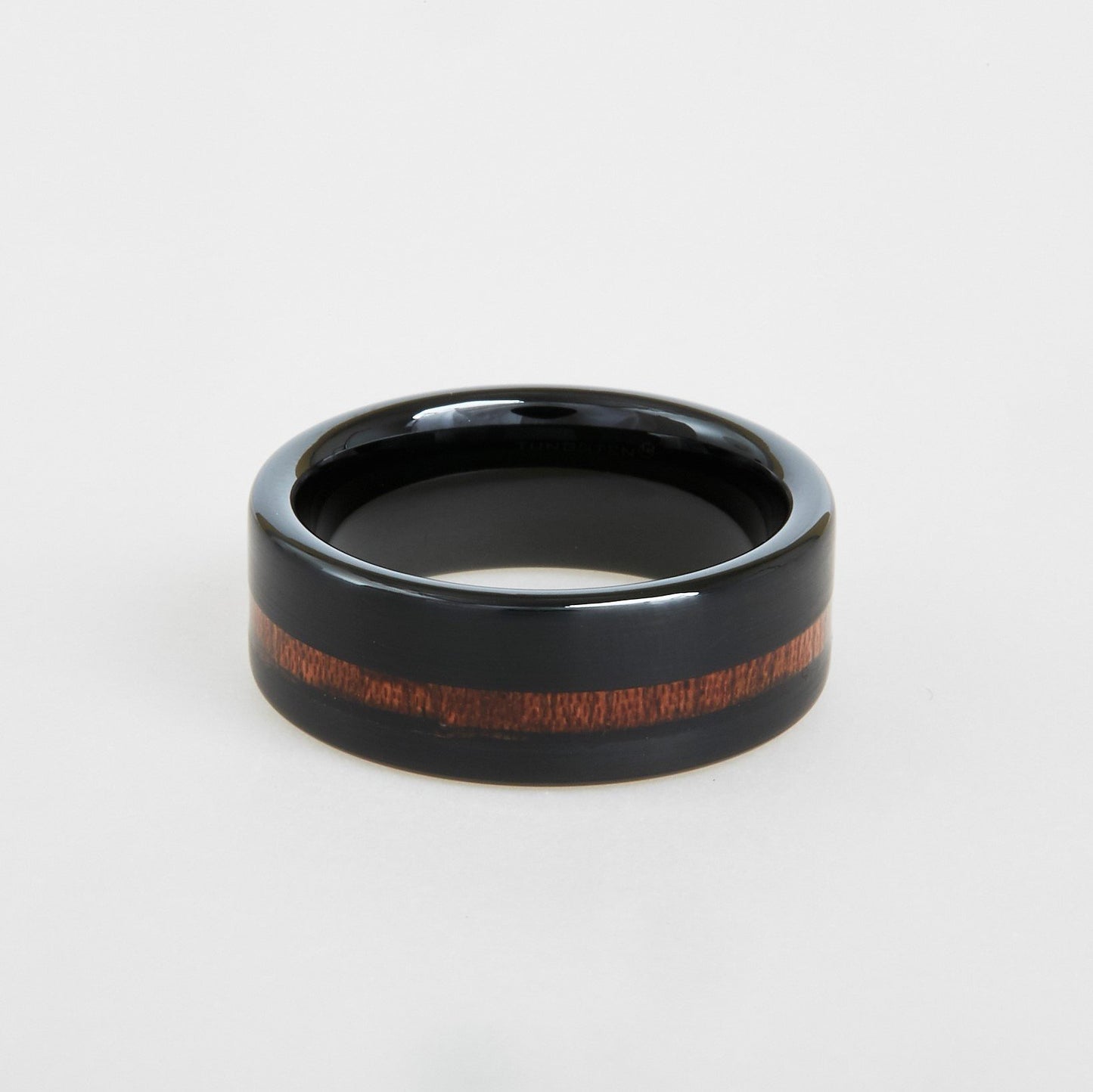 mens black two tone tungsten wedding band 8mm