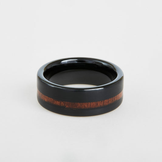 mens black two tone tungsten wedding band 8mm