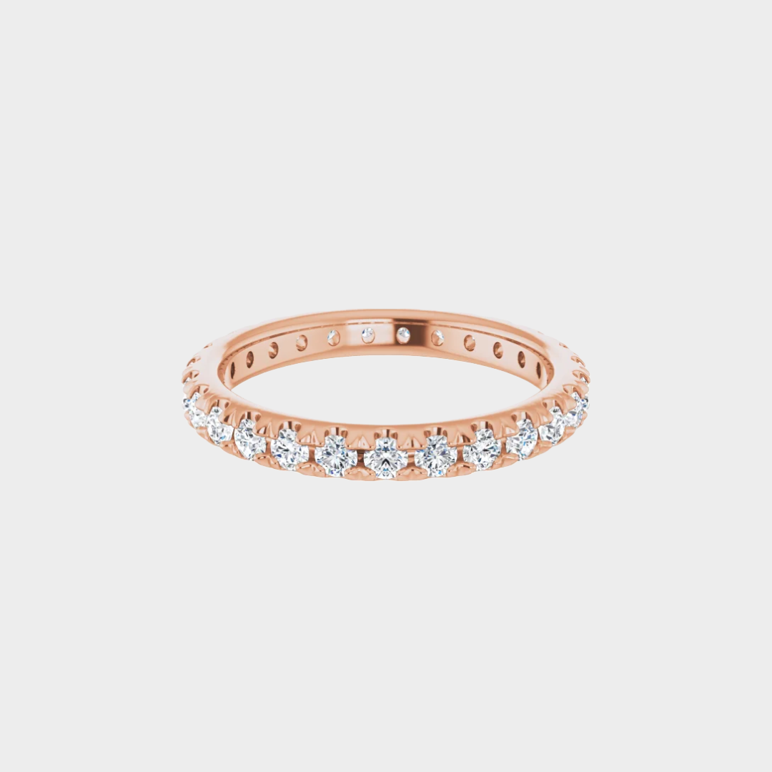 rose gold diamond eternity band