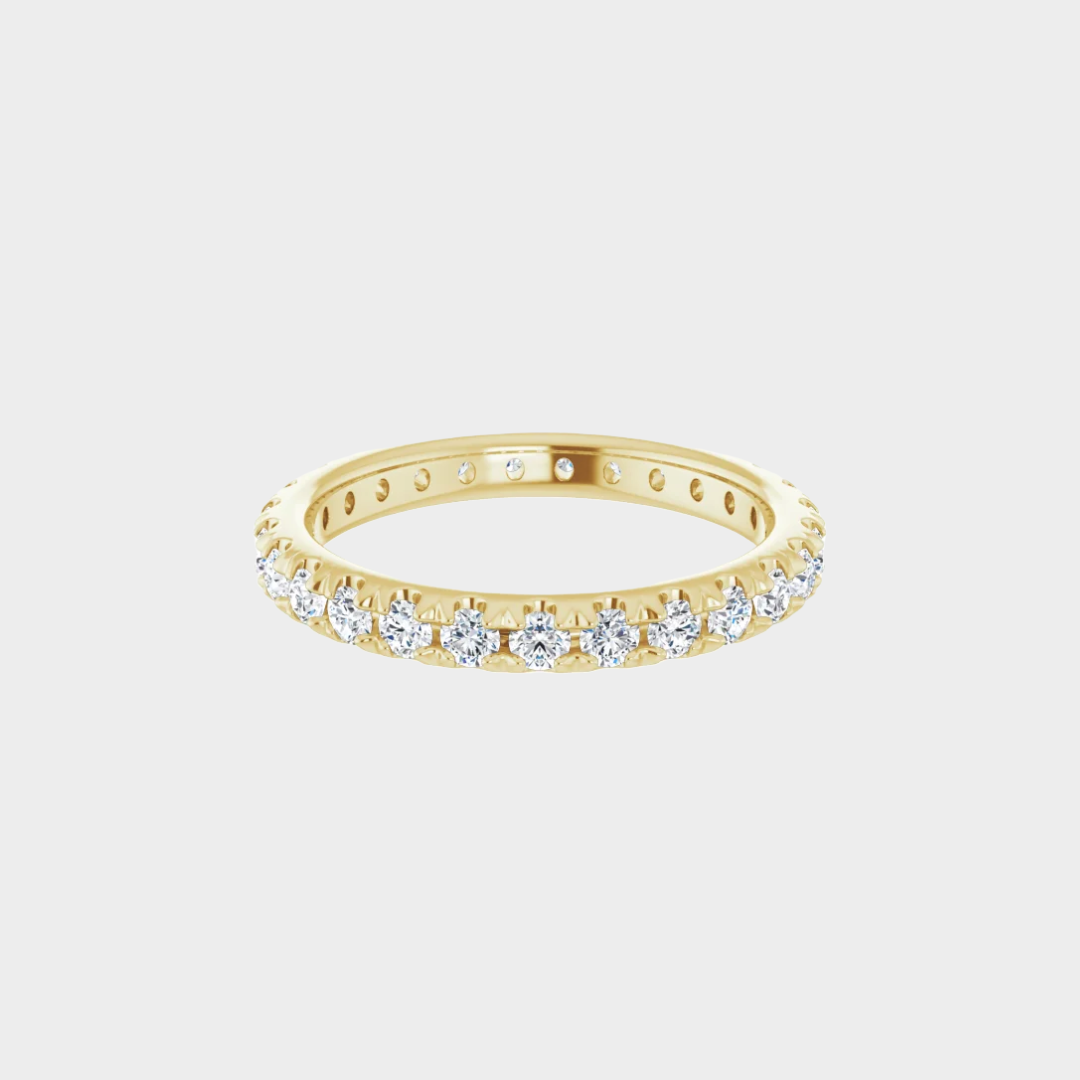 yellow gold diamond eternity band