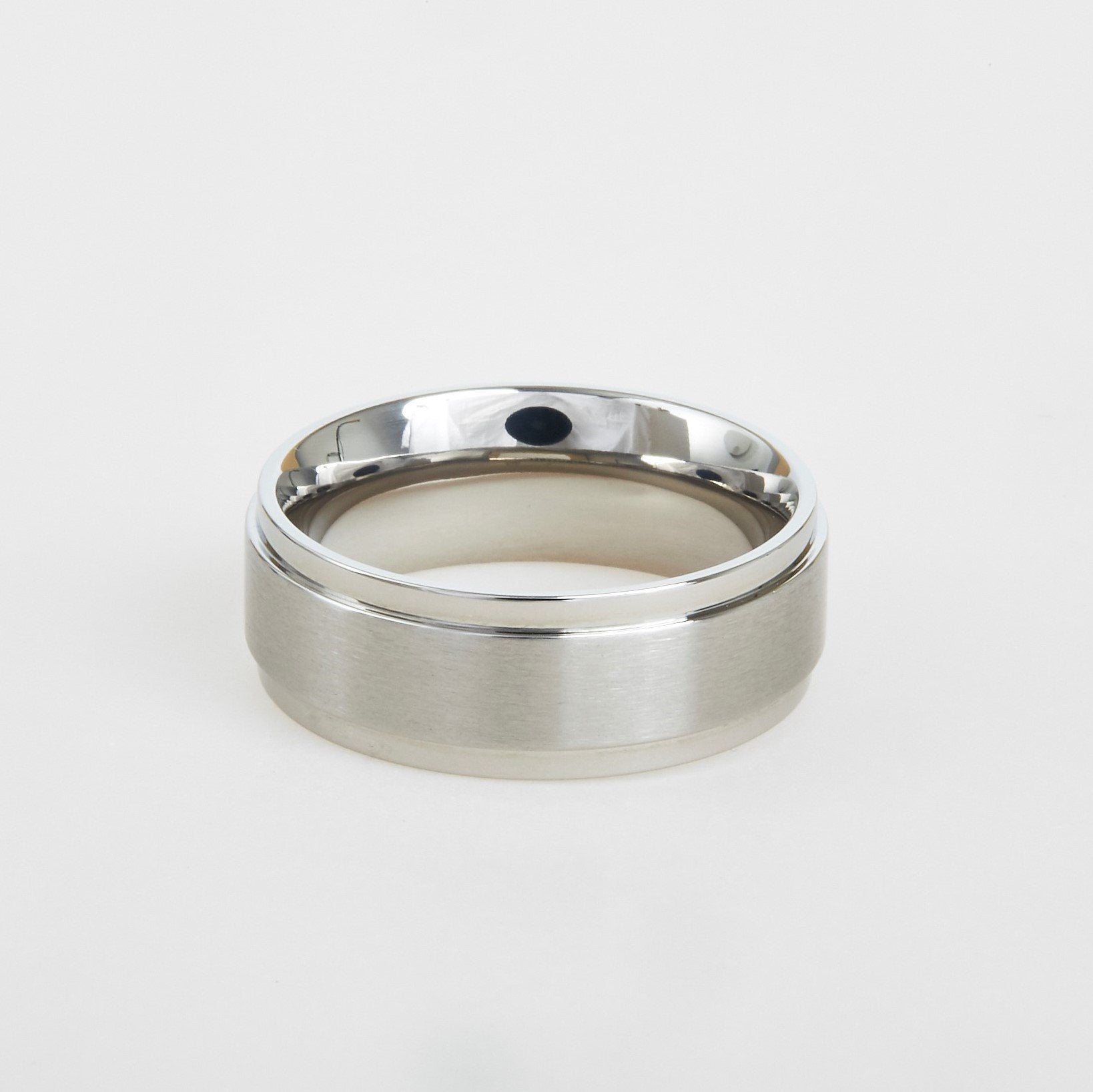 mens titanium flat edge wedding band 8mm