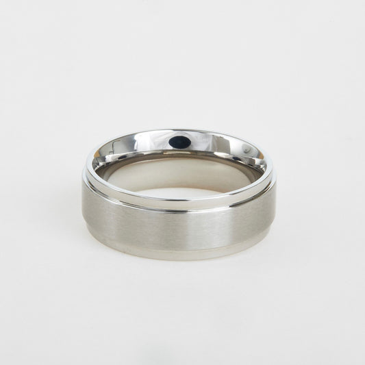 mens titanium flat edge wedding band 8mm
